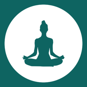 Eine VAYANA Grafik von einer Frau im Schneidersitz