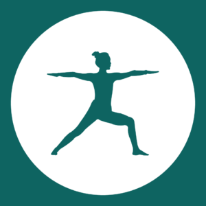 Eine VAYANA Grafik von einer Frau in der Krieger-Asana