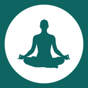 Eine VAYANA Grafik von einem Mann im Schneidersitz