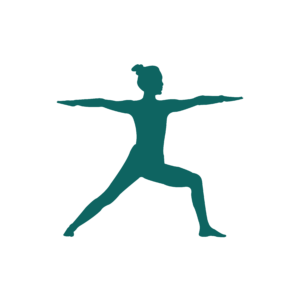 Eine VAYANA Grafik von einer Frau in der Krieger-Asana