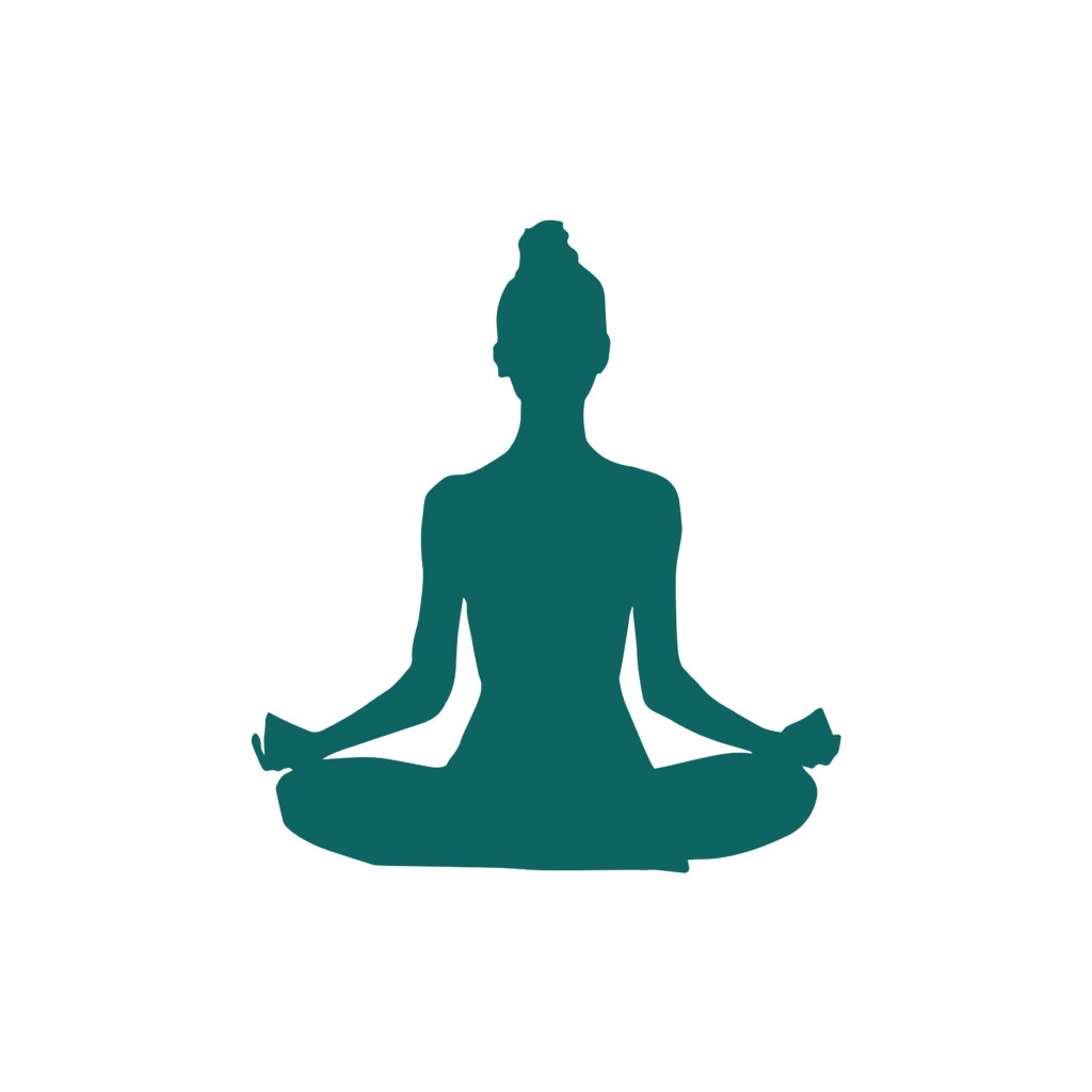 Eine VAYANA Grafik von einer Frau im Schneidersitz