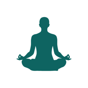 Eine VAYANA Grafik von einem Mann im Schneidersitz